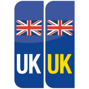 UK Number plate with united Kingdom flag, REFLECTIVE Self-adhesive Vinyl Sticker
