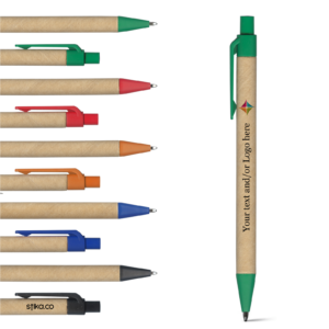 Personalised Cardboard Pens - Eco-Friendly Recyclable Promotional Pen with Logo or Text