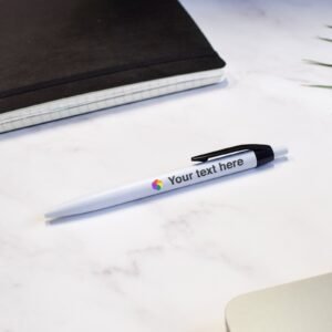 Personalised Plastic Retractable Barrel Pen – Customisable Promotional Pen with Logo & Text Printing, Ideal for Events & Giveaways